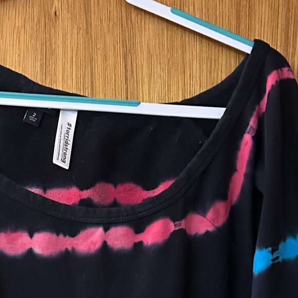 Black Sweater with Pink Blue Yellow Stripes - Picture 3 of 5